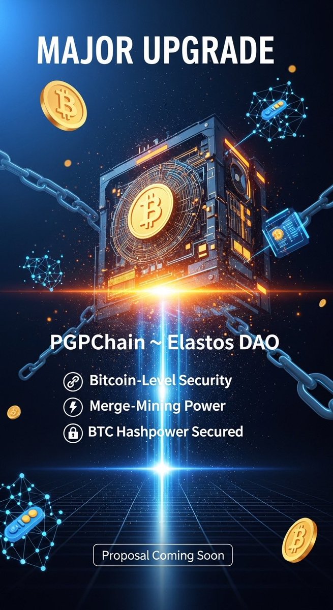 🚨Major upgrade incoming: We’re teaming up with <a href="/ElastosInfo/">Elastos</a> DAO to anchor #PGPChain to Bitcoin-level security — thanks to Elastos’ merge-mining with BTC.

🔐 Secured by Bitcoin hashpower
⛽ PG token becomes native gas
📜 Proposal dropping soon