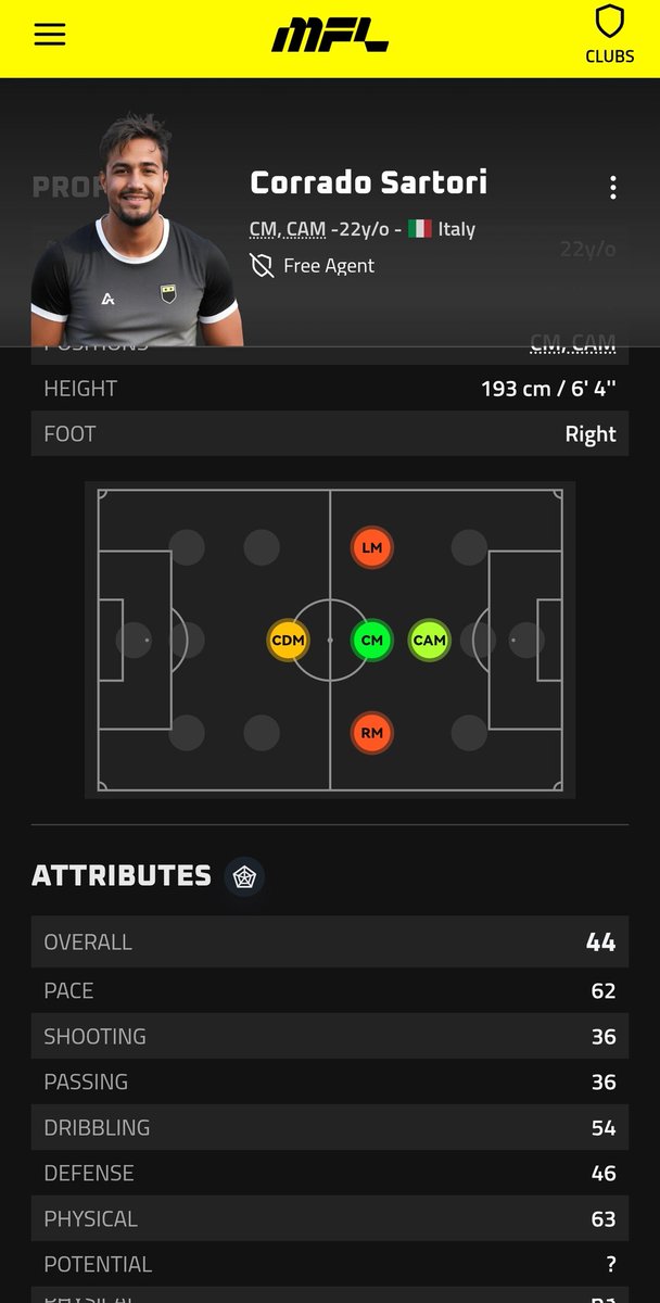 Free player for flint or even spark division
Auto contract, 0 rev share, 0 game clauses ✅✅

app.playmfl.com/players/153860

<a href="/playMFL/">MFL</a> #playMFL
