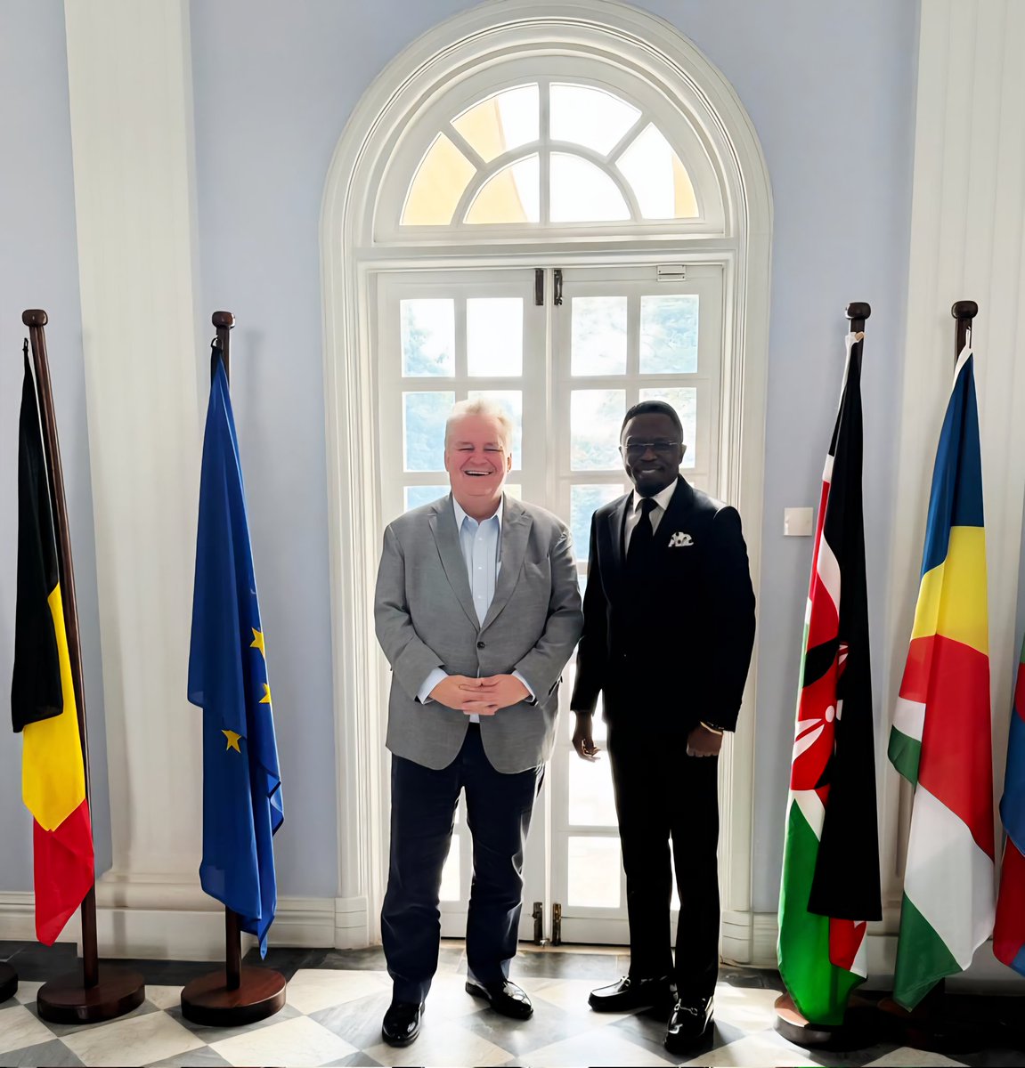 Kmunep's tweet image. Kenya and #Belgium share historic close ties. Our Head of Mission H.E @AbabuNamwamba was hosted by the Ambassador of Belgium to Kenya H.E Peter Maddens. The two Ambassadors reaffirmed their commitment to multilateralism and strengthening the @UN in Nairobi amidst #UN80 Initiative