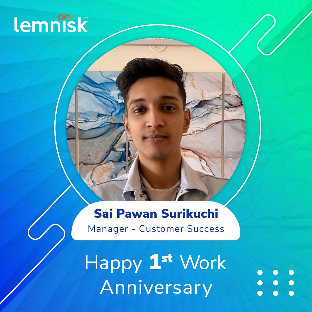 LemniskCo's tweet image. Congratulations, Sai Pawan Surikuchi, on your #workanniversary. We thank you for your invaluable contribution and efforts to the company.😊
#lifeatlemnisk #happyworkanniversary #workatlemnisk