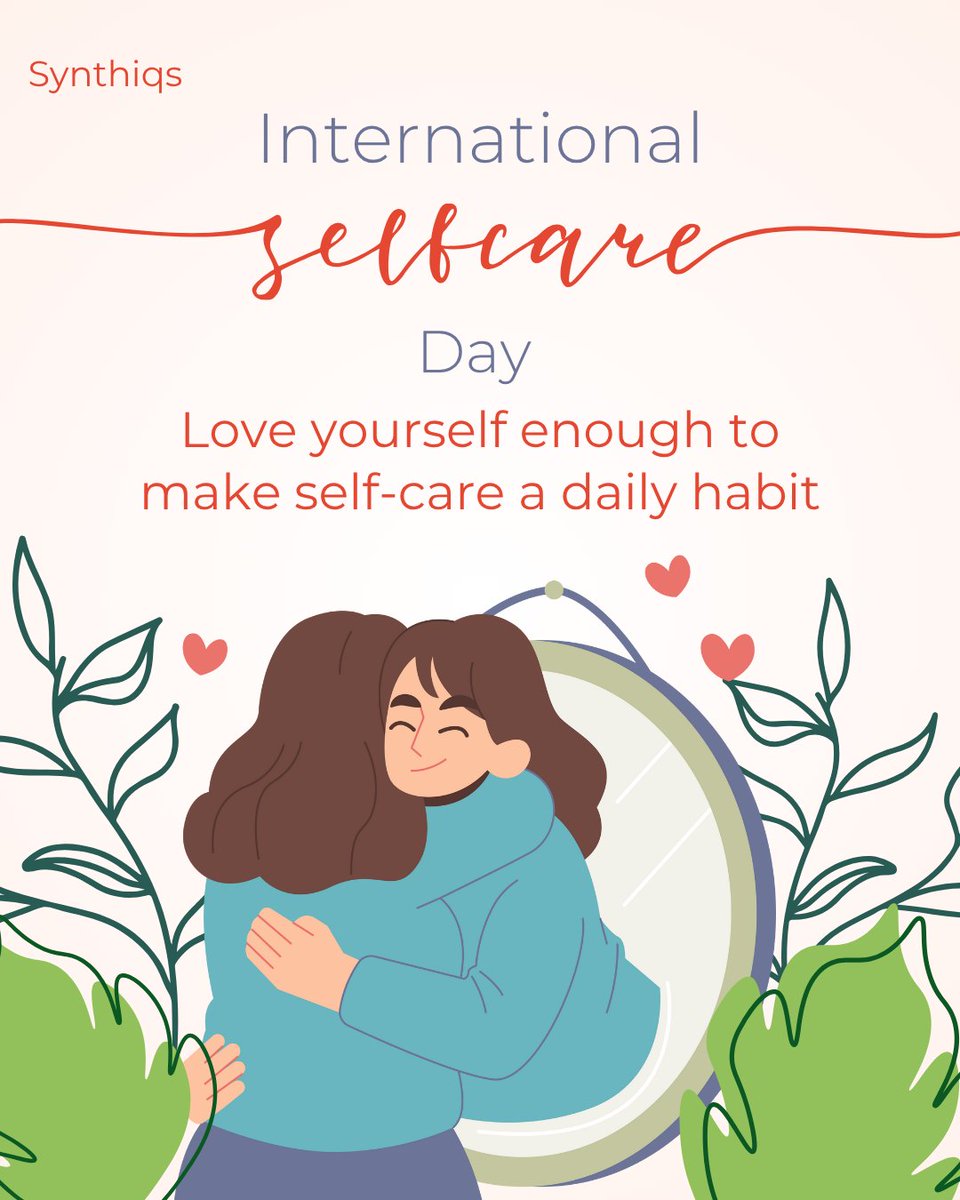 Synthiqsinfo's tweet image. Take a pause, breathe deep, and recharge it’s Self-Care Day 🌿💆‍♀️. Your mind and body deserve a break. Balance fuels brilliance. #SelfCareDay #MentalWellness #MeTime #RelaxAndRecharge #HealthyMind #SelfLove #BalanceMatters #WellbeingFirst #YouDeserveIt #synthiqs
