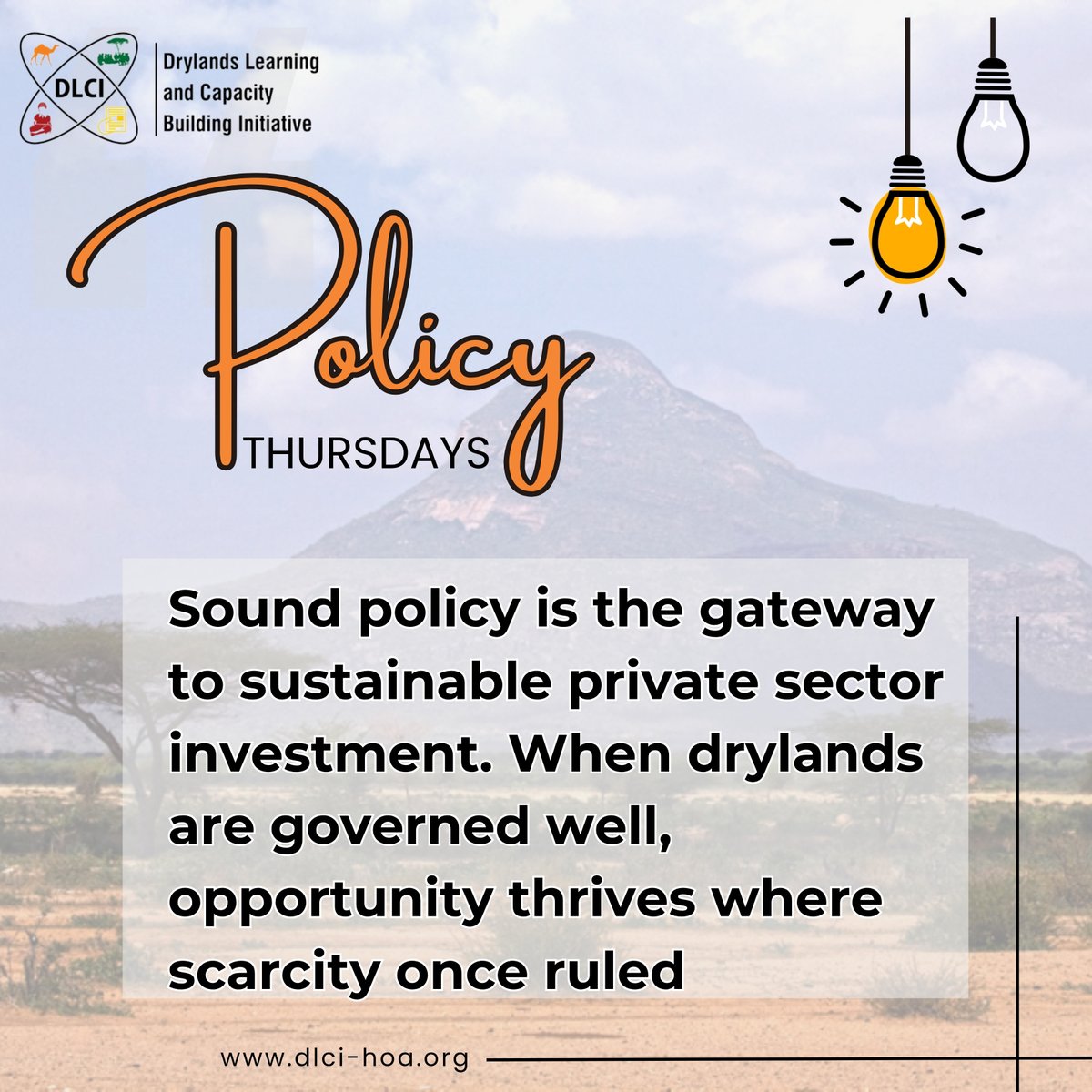DLCI_Kenya's tweet photo. Great policy doesn’t just set the rules; it opens the door for inclusive investment.
When Kenya’s drylands have clear land rights, reliable infrastructure, and community-led governance, the private sector steps in with confidence.
#PolicyThursday https://t.co/Cnn9IrywCq