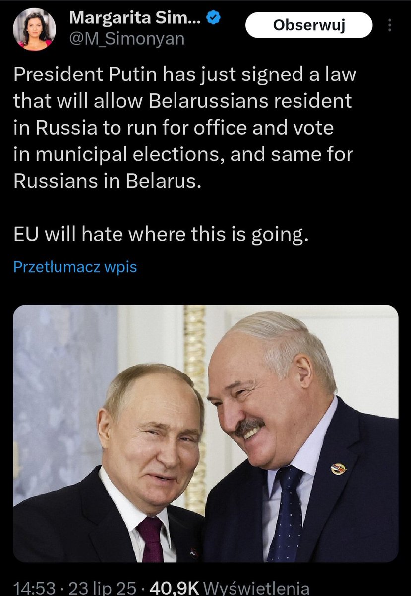 mic_marek's tweet image. Równoczesne ataki informacyjne Moskwy na Azerbejdżan i Armenię... jedynie z Białorusią nadal trwa stan "wzajemnej miłości"...
Ale i to z pewnością kiedyś się skończy 🥹 Taka już jest polityka Kremla.