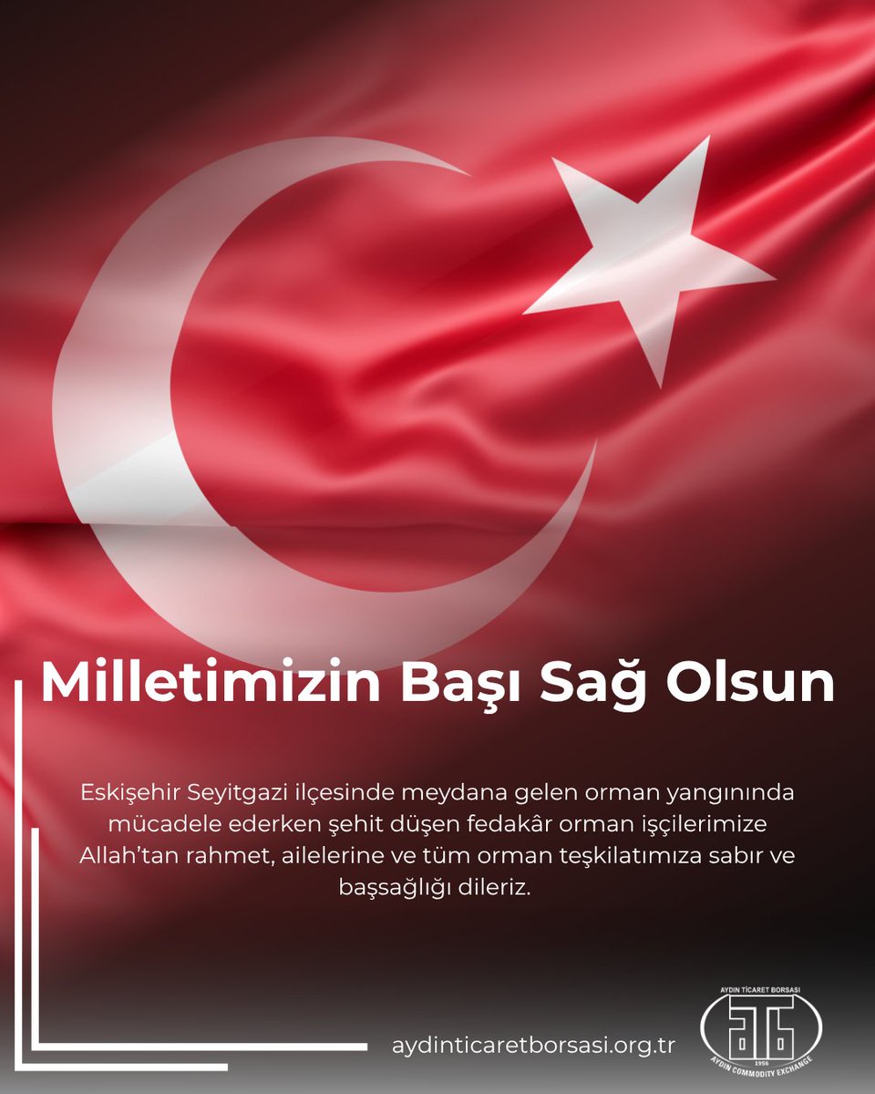 Milletimizin başı sağ olsun. 🇹🇷
Eskişehir Seyitgazi ilçesinde meydana gelen orman yangınında mücadele ederken şehit düşen fedakâr orman işçilerimize Allah’tan rahmet, ailelerine ve tüm orman teşkilatımıza sabır ve başsağlığı dileriz.