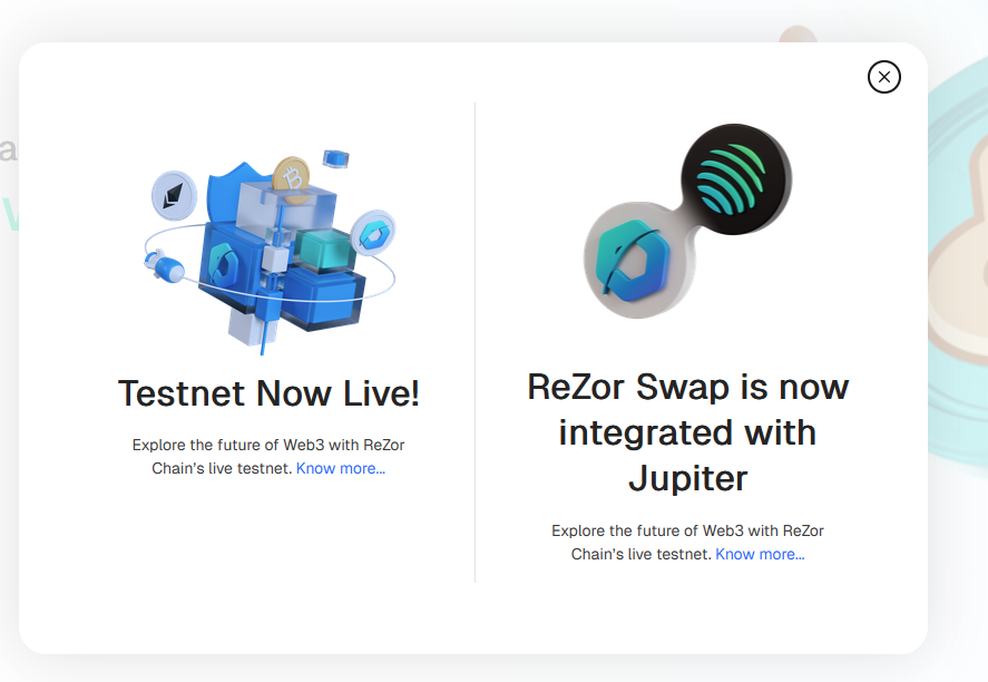 Loving these popups on Rezor Website.

Making sure that you do not miss any major news.

and dont forget to check news section on website. 👍