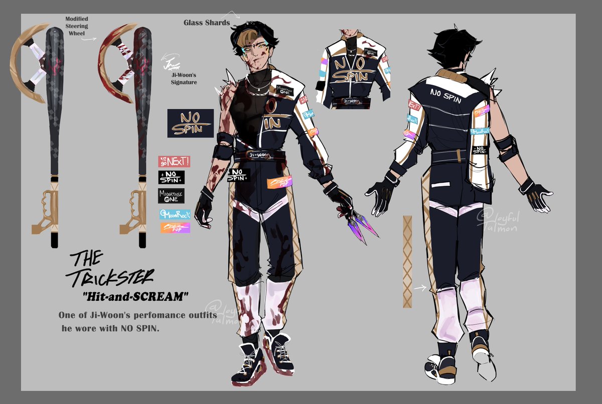 JoyfulTalmon's tweet image. Trickster "Hit-and-SCREAM" redesign from last year submission's, nothing much changed LOL
#dbd #TheTrickster