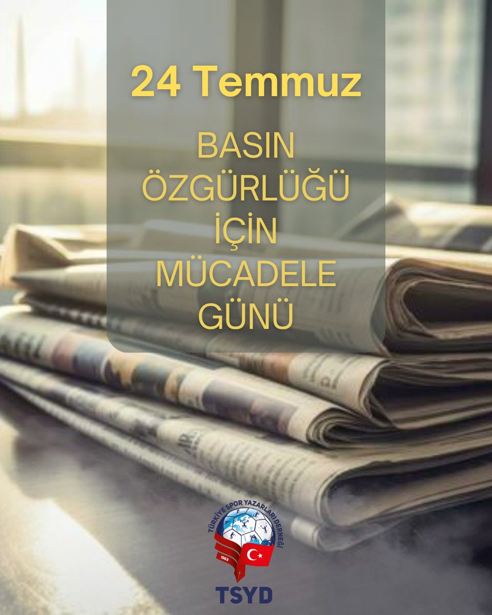 24 Temmuz Basın Özgürlüğü için Mücadele Günü, meslektaşlarımızın sorumluluk bilinciyle, kamuoyunu doğru ve tarafsız bilgilendirme çabalarının simgesi olmuştur.

Türkiye Spor Yazarları Derneği olarak; basın mensuplarının mesleklerini özgürlük içinde, etik değerler çerçevesinde