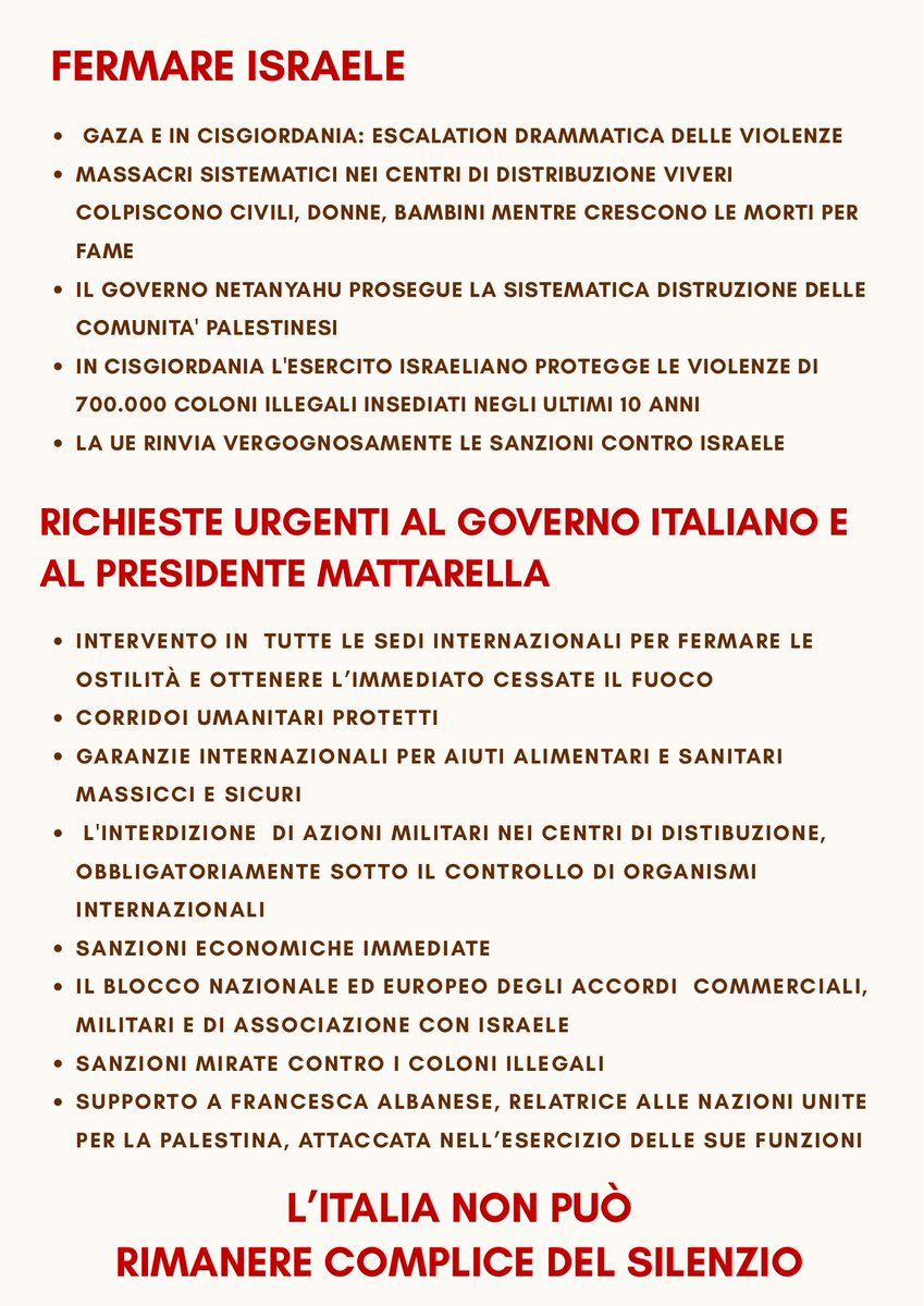 📣 Manifestazione per Gaza – Martedì 29 luglio, ore 18 – Piazza della Borsa, Trieste

Insieme per chiedere un immediato cessate il fuoco, corridoi umanitari protetti, sanzioni contro Israele e il blocco degli accordi militari e commerciali
