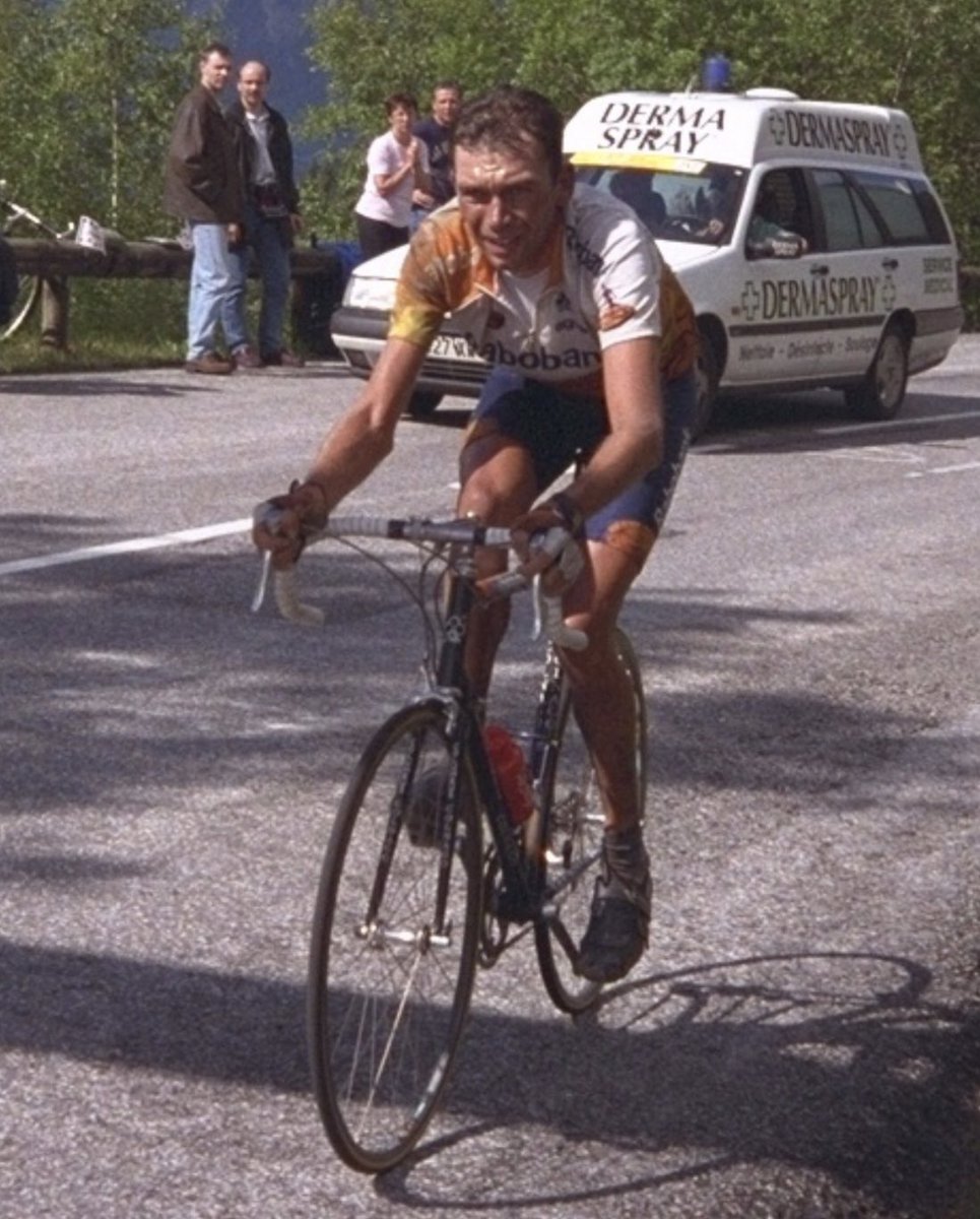 Johan Bruyneel in the final kilometres of stage 7, Chambery - Les Arcs, Tour de France, 1996.