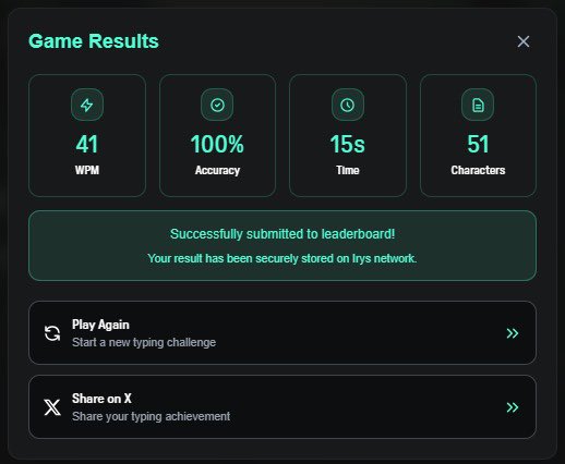 Papi ✨ (@thepapigram_) on Twitter photo Doing my daily <a href="/irys_xyz/">Irys (✧ᴗ✧)</a> interaction today and I just typed 41 WPM with 100% accuracy on Irys SpriteType! Doing my daily <a href="/irys_xyz/">Irys (✧ᴗ✧)</a> interaction today and I just typed 41 WPM with 100% accuracy on Irys SpriteType!