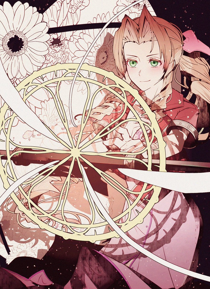 mirrorclewww's tweet image. 原作リメイクを足して割ったエアリス🎀
腕輪、原作ではthe防具だったけどリメではカジュアルなアクセになった
これはタークスに見守られてる設定が深堀されたことによってデザインにも反映されたと勝手に考察
原作のはスラムの半グレに絡まれたとき応戦するためだろう
手首を守る重要性を知る花屋💐
