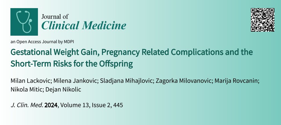 JCM_MDPI's tweet image. #mdpijcm
#Highly_Cited_Paper
Views 3760, Citations 10🙌
Gestational Weight Gain, #Pregnancy Related #Complications and the Short-Term Risks for the Offspring
🎯mdpi.com/2637256
by Milan Lackovic et al. 
@MediPharma_MDPI @Univerzitet_BG