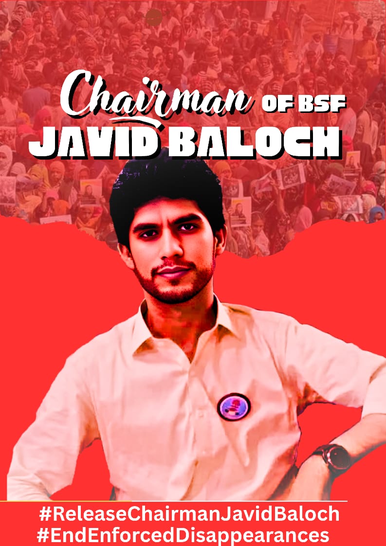 BSFront's tweet image. Today marks a full three months since the enforced abduction of BSF Central Chairman Javid Baloch and Shaal Zone General Secretary Guhram Ishaq — and still, the clock keeps ticking while the state keeps hiding.

#ReleaseChairmanJavidBaloch 
#ReleaseGuhramIshaqBaloch