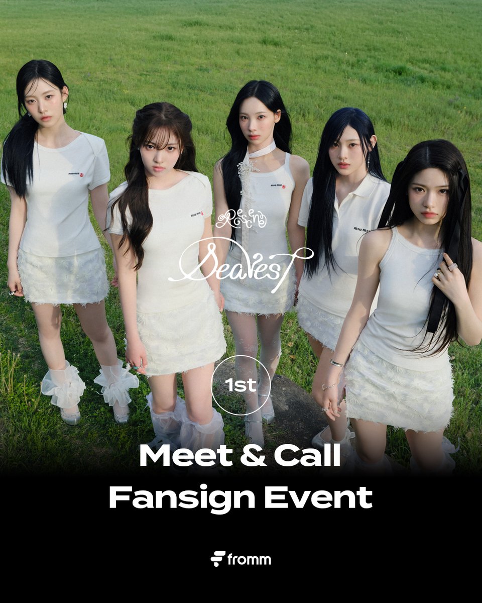 fromm_store's tweet image. #리센느 #RESCENE 2nd Single Album [Dearest] MEET &amp;amp; CALL FANSIGN EVENT OPEN 🎉

🔗bit.ly/4lCiqo6

🌱미공개 셀피 포토카드 5종 중 1종 증정 (대면 / 영상통화 특전 상이)
🌱당첨자 추첨 낙서 + 사인 폴라로이드

📆 ~ 7.27 23:59 (KST)
