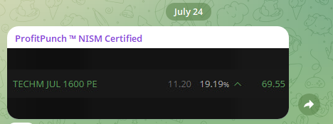 ProfitPunch's tweet image. Shared my analysis with telegram family
Running well 69 to 82 so far

#techmahindra 
lot 600

link to join - t.me/profitpunch