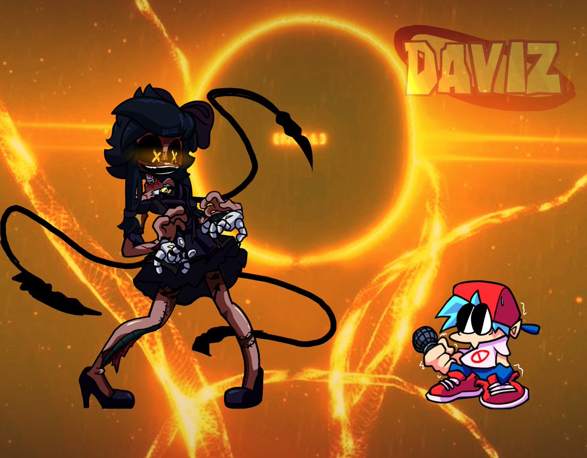 DAVIZ_ART's tweet image. Concepto de CYNessa en fnf 
#murderdrones #cyn #FNF
