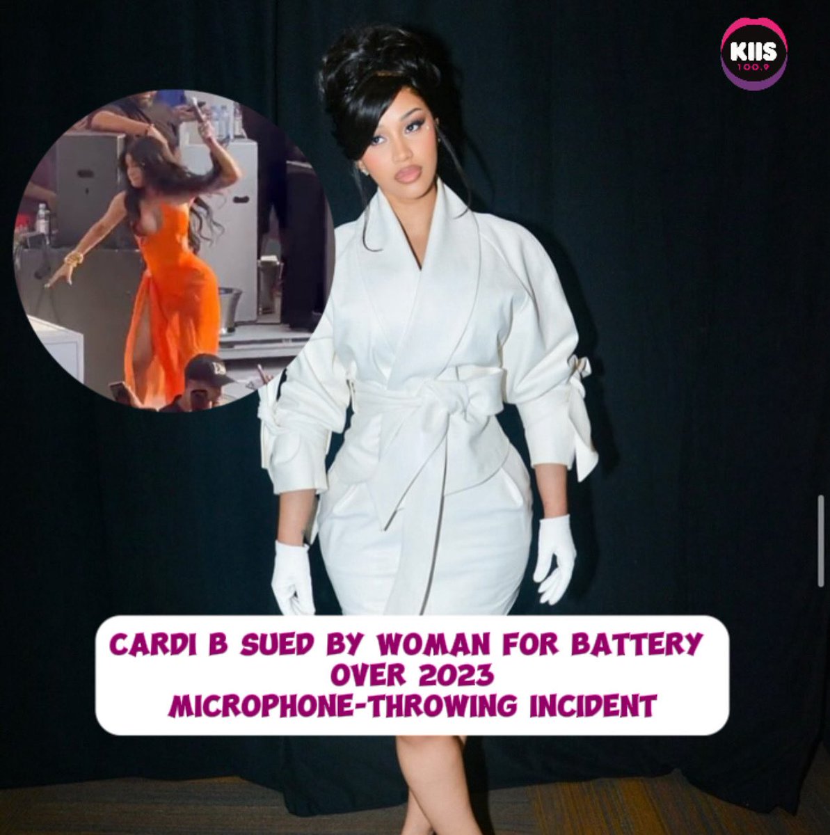 KIIS_FM_Uganda's tweet image. Cardi B has been accused of assault and battery by an anonymous woman who she allegedly threw a microphone at during a day party in Las Vegas a couple years ago for tossing a drink at her.
#KIIS100 #hothitsforkampala #kiisfmug