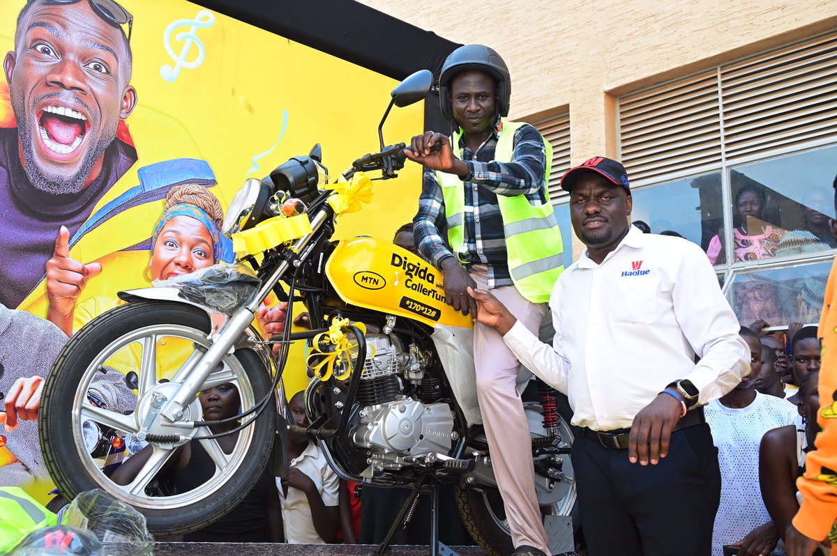 IanFirminho's tweet photo. ๐ Huge congrats to Juliet Aza from Kitgum, on winning a brand-new Haojue motorbike. Thanks to her Caller Tune "Well with my Soul" by Don Moen, he's riding off into the sunset.
Activate your #MTNCallerTune via *170*12# and get ready to seize your lucky break.
#DigidaAndWin https://t.co/QCpxCTrG8Z