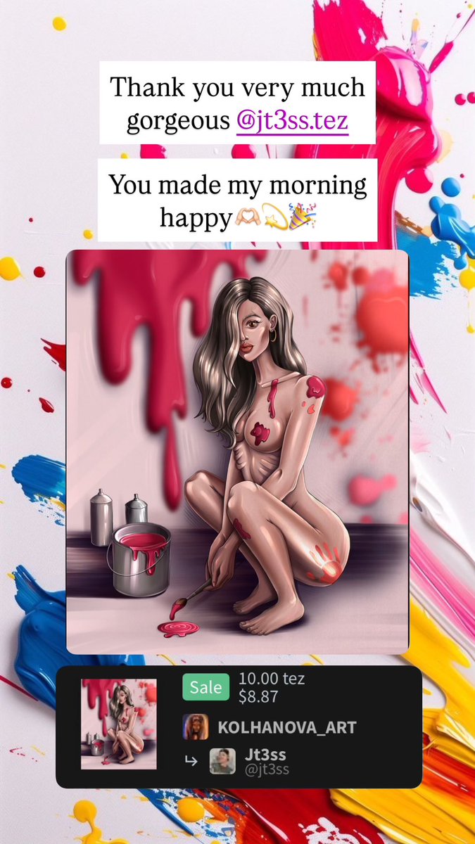 Kolhanova_art's tweet image. Thank you so much dear @JTess84 for purchasing my art🥰🫶🏻🫂
Have a wonderful day 🌞🎉🫶🏻