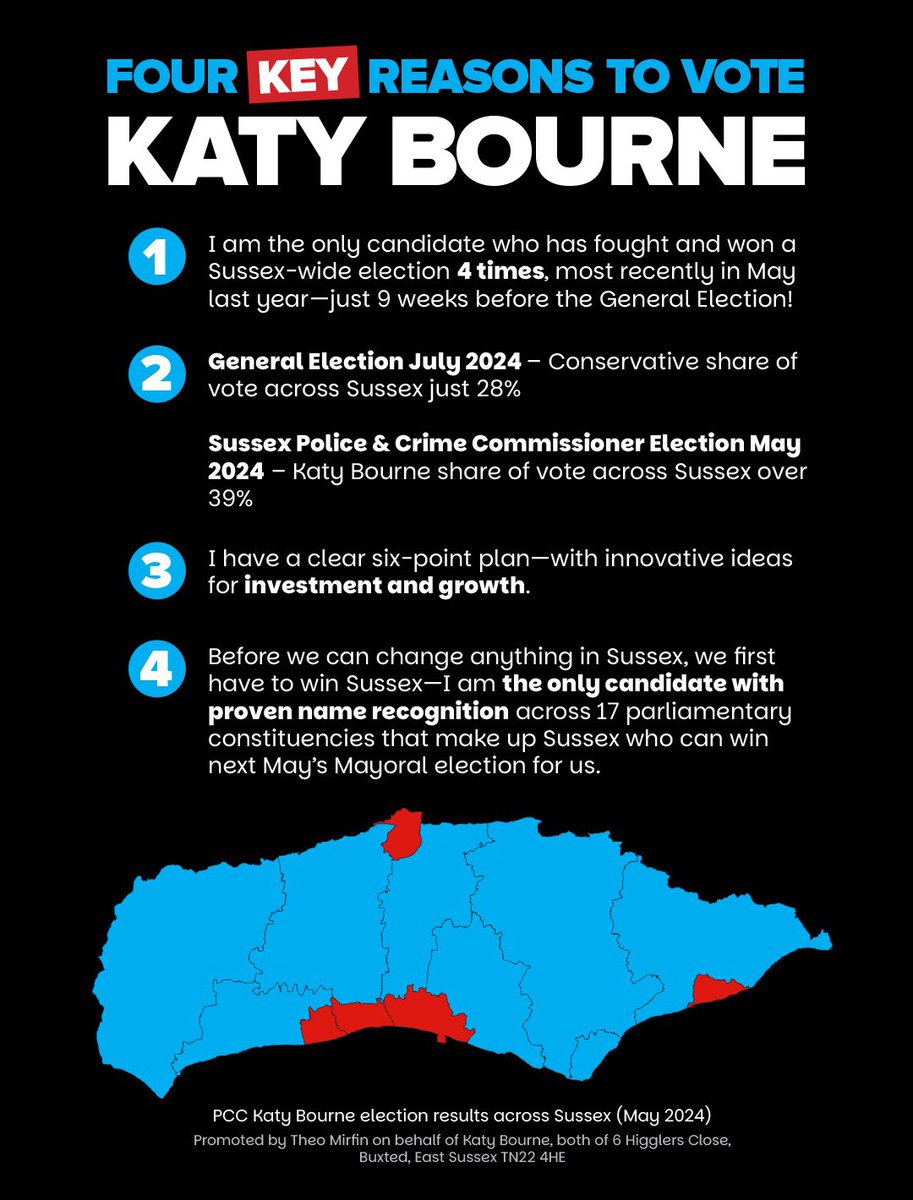 KatyBourne's tweet image. Voting opens today for all Conservative Party members to select their Mayoral candidate for Sussex 🌟
