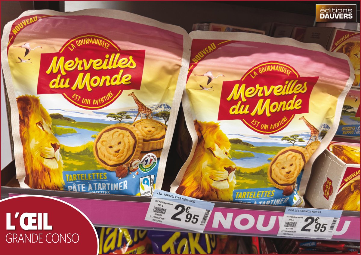 Dauvers70's tweet image. 😋Alerte Gourmands et Nostalgiques
Merveilles du Monde débarque au rayon biscuits avec des tartelettes fourrées à la pâte à tartiner. Façon Nutella biscuits mais avec Merveilles du Monde.
#LŒILGRANDECONSO chez @CarrefourFrance