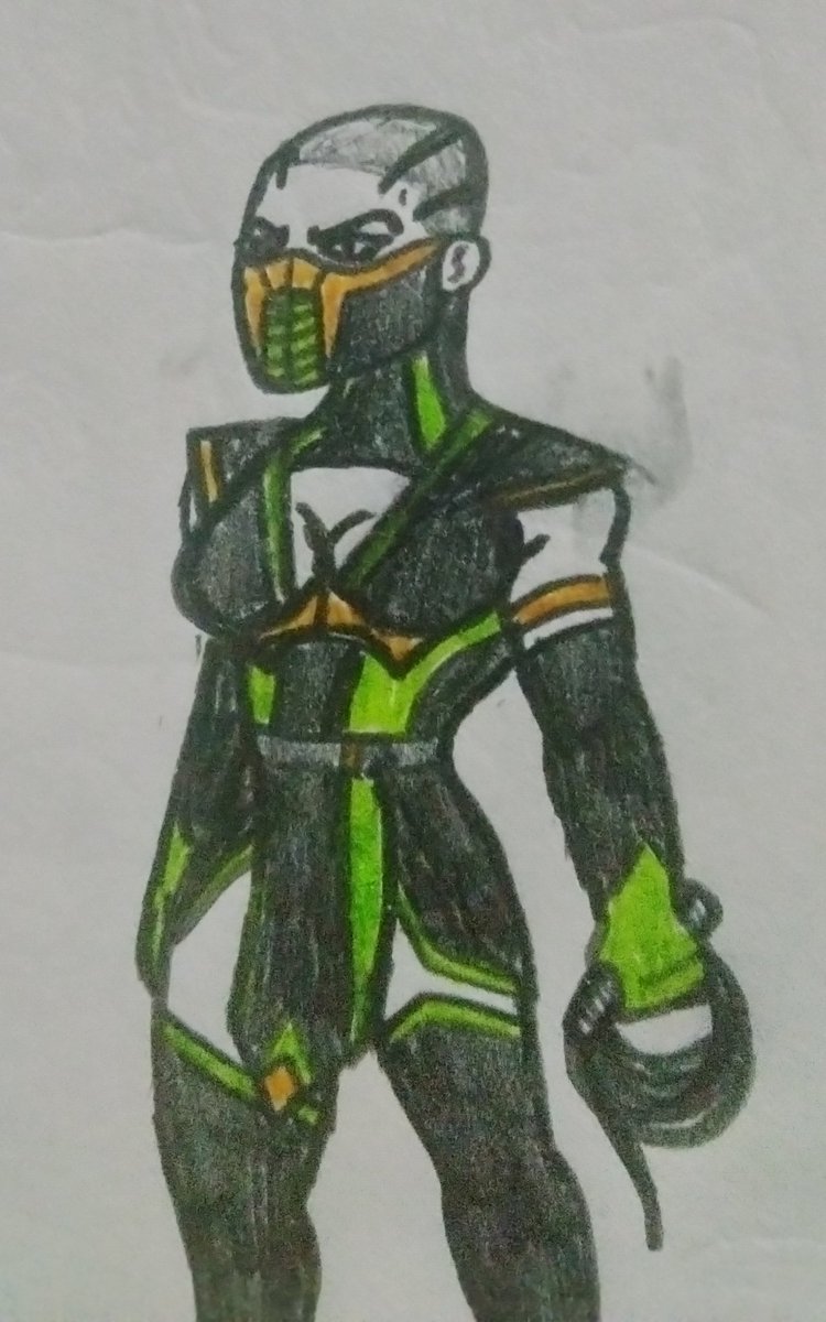 JacksonG22454's tweet image. Drew a mk oc named viper (and yes, she is inspired from bald jade from the mk2 movie).