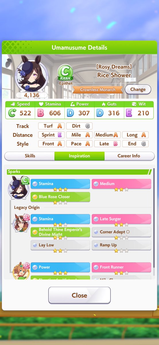 DionysusMythos's tweet image. WHY DOES MY C RANK UMA WITH NO URA FINALE HAVE THESE SPARKS