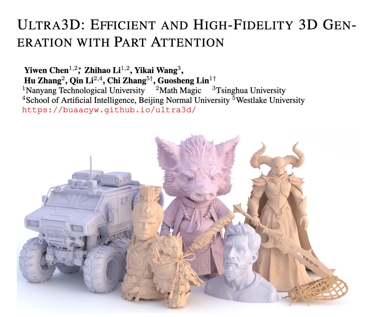dr_chizhang's tweet image. 🚀 Excited to share Ultra3D — our latest research on high-resolution 3D asset generation!
Achieves SOTA quality with ultra-detailed geometry & texture.
Check it out on HuggingFace Papers 🧠👇
huggingface.co/papers/2507.17…