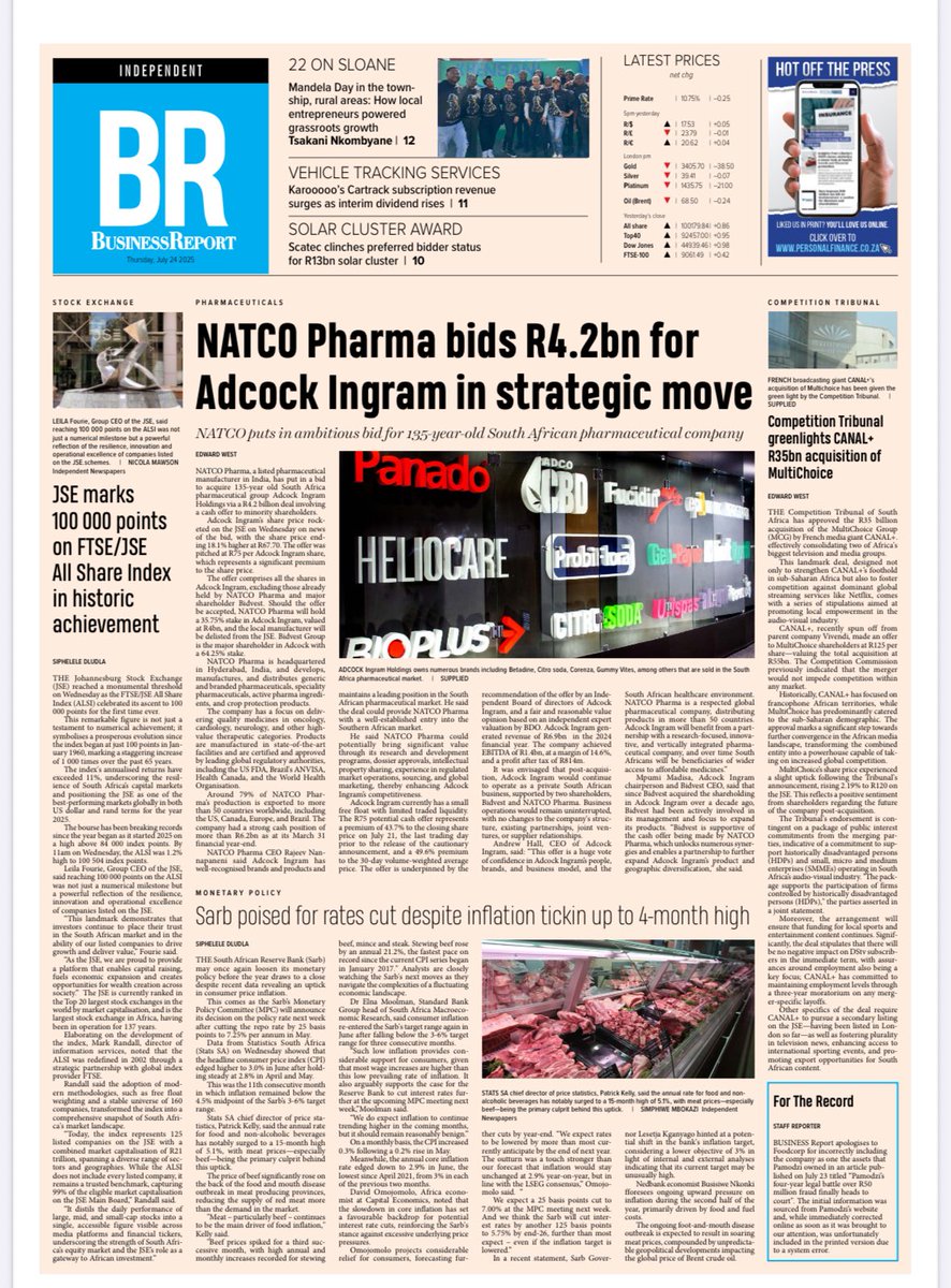 busrep's tweet image. Today's edition of Business Report is ready for you to read, make sure you get yourself a copy! You can also catch up on the latest business news throughout the day by visiting our website: businessreport.co.za