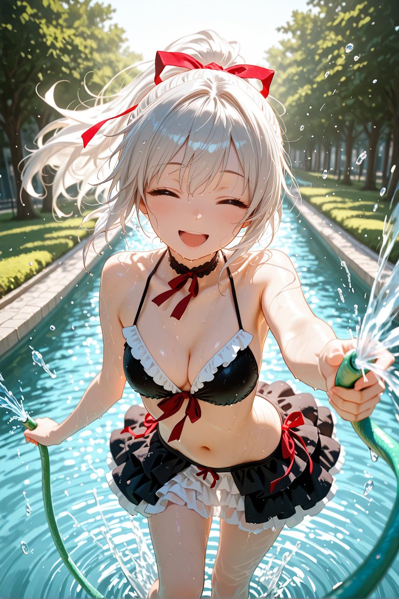 owata_aiart's tweet image. 暑いから、これで涼しくなるのじゃ💖
ブシャーー🌊🌊