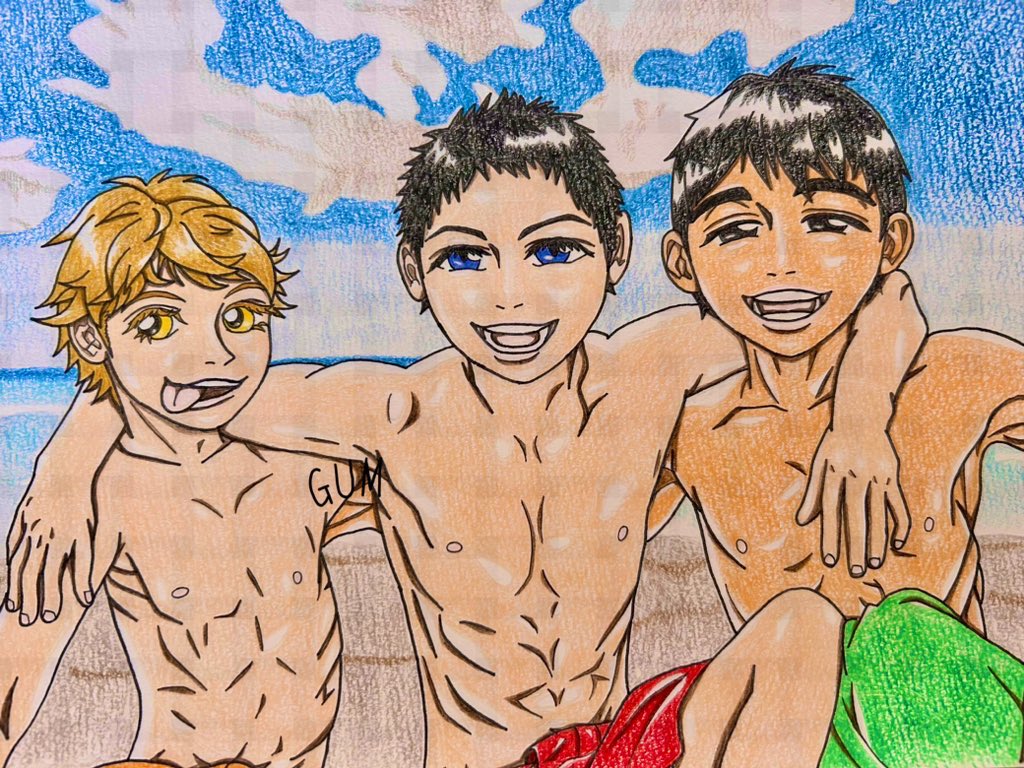 Gum1214's tweet image. #男の子のイラストだけで興味を持ってくれる方へ届け
主人公ズの子ども時代と息子たち👦

#イラスト 
#創作男子