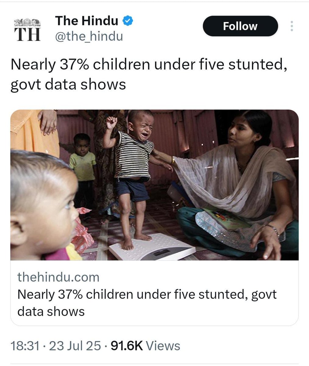 minicnair's tweet image. 37% children under five are stunted in India.
No outrage, no debates.