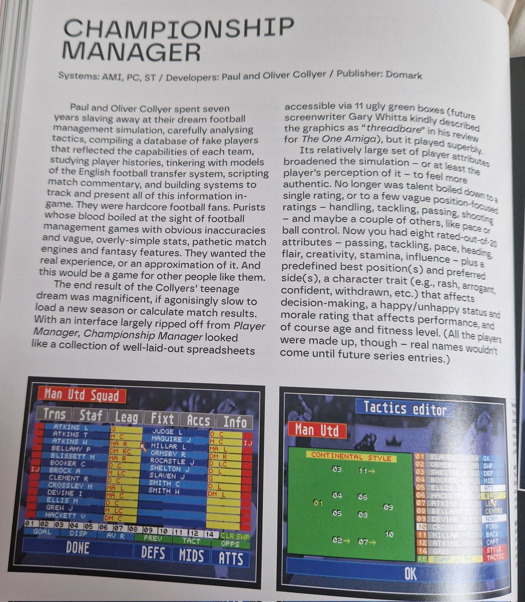 ...the book has amazing content featuring 8 / 16 bit games and modern PC football games as well

2/2

<a href="/bitmap_books/">Bitmap Books</a>