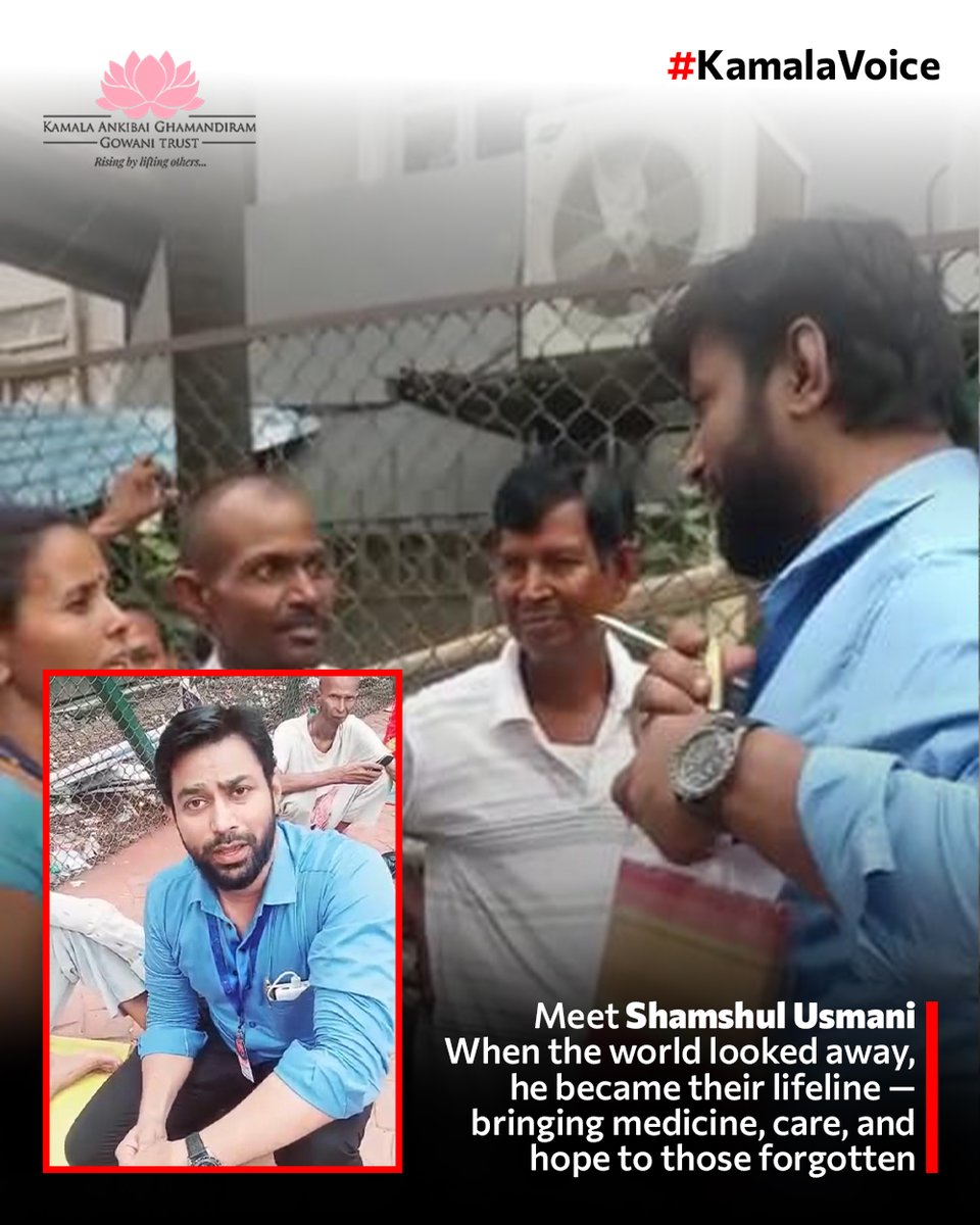 🌟 #KamalaVoice | Changemaker Spotlight 🌟
Meet Shamshul Usmani — a true social warrior whose compassion speaks louder than words.

When others looked away, he stood by those in pain. From providing essential medicines to helping poor patients get hospital care, he has been a