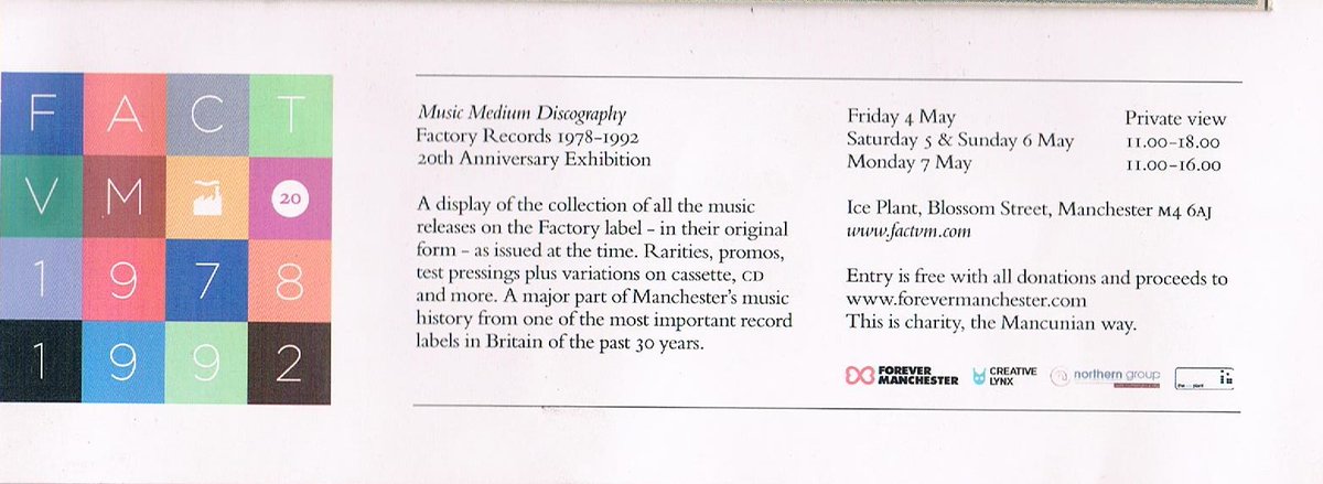 Factory Records Collection (@factoryreccol) on Twitter photo This is a flyer from my 2nd event of my collection and 2nd exhibition 2012 at The Ice Plant Manchester of my factory records music collection #factoryrecords
<a href="/peterhook/">Peter Hook</a>
<a href="/neworder/">New Order</a>
<a href="/DuruttiColumn/">The Durutti Column</a>
<a href="/Happy_Mondays/">Happy Mondays</a>
<a href="/acrmcr/">A Certain Ratio</a>
<a href="/joydivision/">Joy Division</a>
#ColinGibbins This is a flyer from my 2nd event of my collection and 2nd exhibition 2012 at The Ice Plant Manchester of my factory records music collection #factoryrecords
<a href="/peterhook/">Peter Hook</a>
<a href="/neworder/">New Order</a>
<a href="/DuruttiColumn/">The Durutti Column</a>
<a href="/Happy_Mondays/">Happy Mondays</a>
<a href="/acrmcr/">A Certain Ratio</a>
<a href="/joydivision/">Joy Division</a>
#ColinGibbins