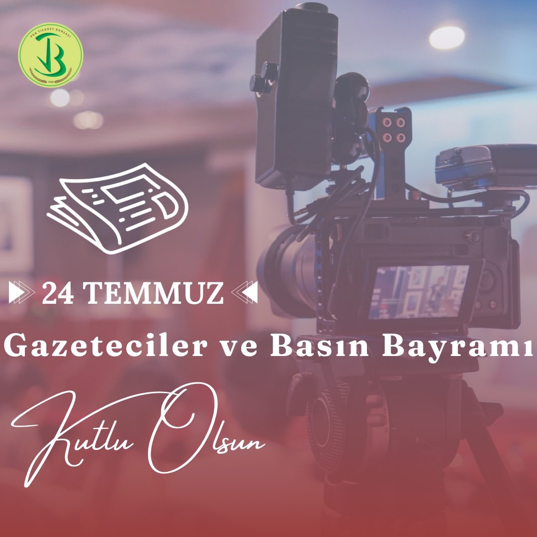 Van Ticaret Borsası (@vanticborsa) on Twitter photo Tüm gazetecilerin ve basın mensuplarının 24 Temmuz Gazeteciler ve Basın Bayramı kutlu olsun.
#basınbayramı
<a href="/Nayifsuer/">Nayif SÜER</a> Tüm gazetecilerin ve basın mensuplarının 24 Temmuz Gazeteciler ve Basın Bayramı kutlu olsun.
#basınbayramı
<a href="/Nayifsuer/">Nayif SÜER</a>