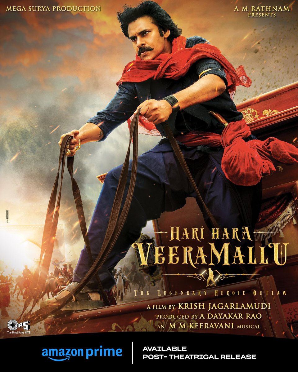 EXCLUSIVE : 📢🔥

#HariHaraVeeraMallu Streaming Rights
acquired by <a href="/PrimeVideoIN/">prime video IN</a>.

In Telugu, Tamil, Hindi, Malayalam, Kannada.

#PawanKalyan #HHVM