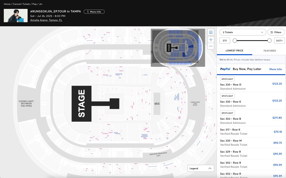 USBTSARMY's tweet image. ARMY. in just a couple of days #Jin will be in TAMPA ready to light up the stage once again 🎉
A few tickets are available for Saturday, with a few more available for Sunday night. 🎟
Let's welcome him to the Sunshine State with a full house, ready to sing! ☀️…