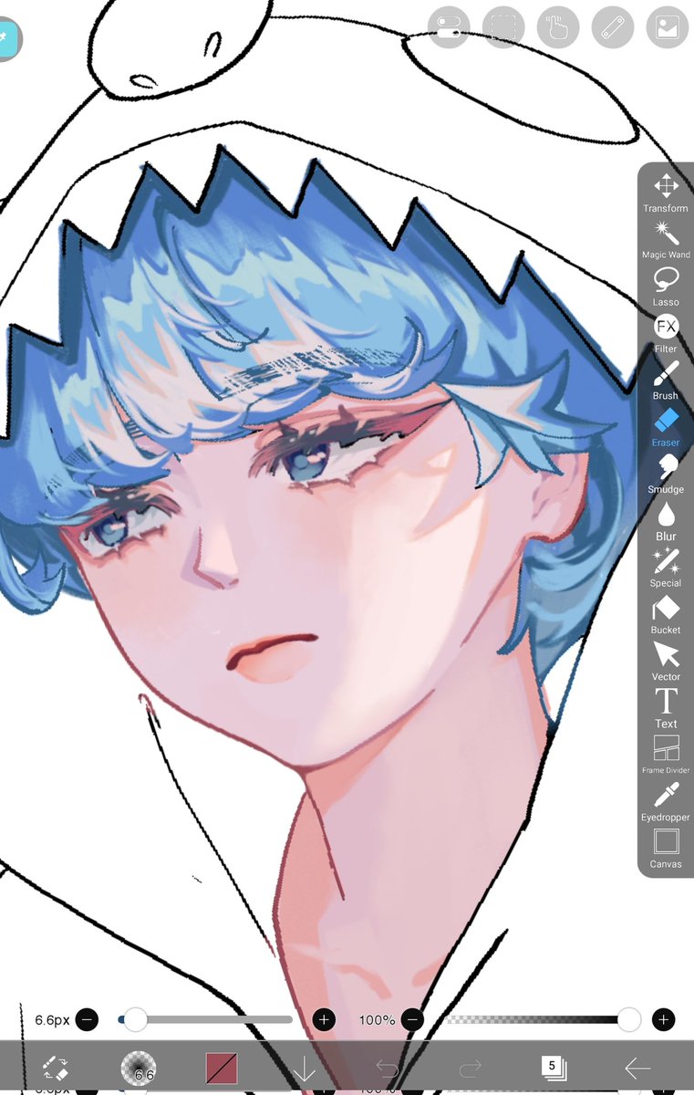 mmamabs's tweet image. I tried different brushes in ibis (the pen pressure is so annoying help--)
#babysaja wip~