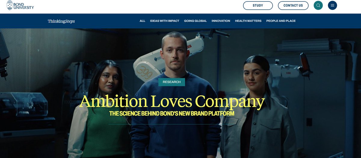 The Science Behind Ambition - Bond University showcase how what I teach in Positive Psychology translates to the success of Bond University students.

bond.edu.au/thinking-steps…
