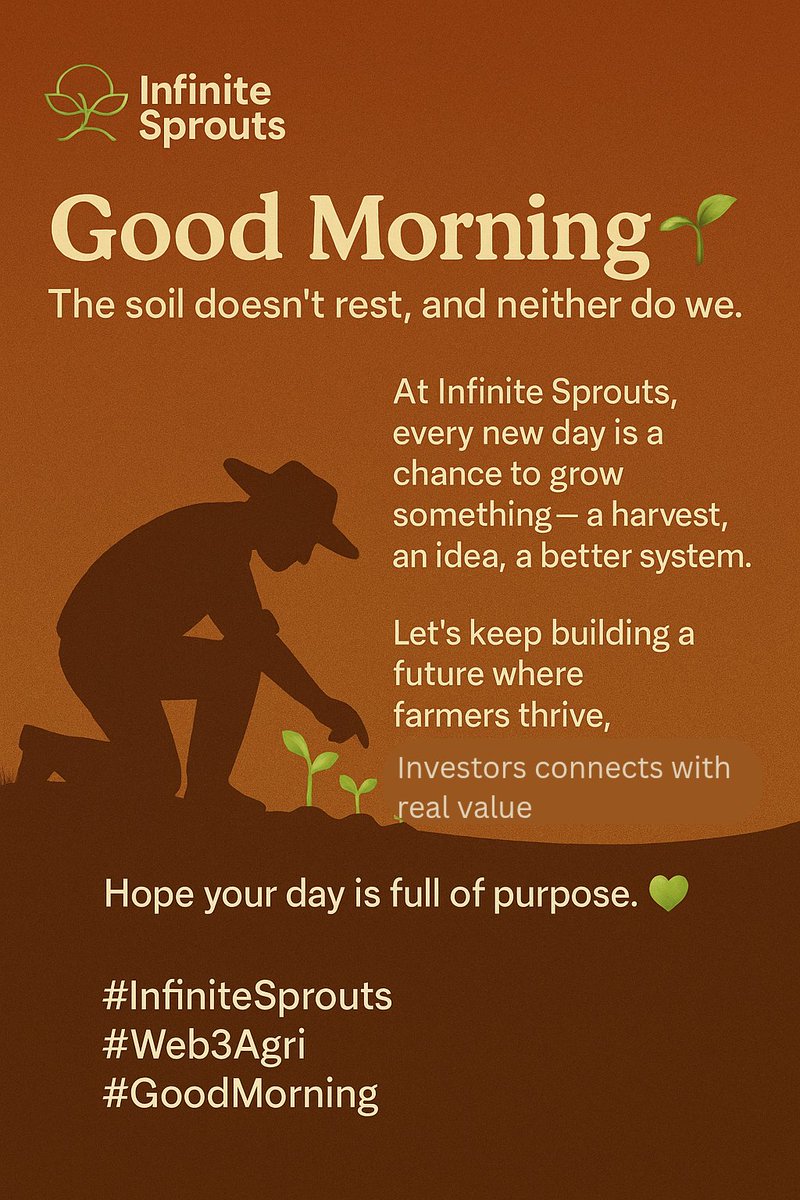 Infinitsprouts's tweet image. Hello CT!

Infinite Sprouts says GM!