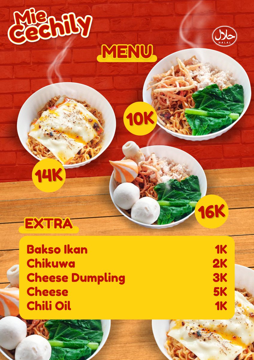 preciohsgmin's tweet photo. Hai temen x! Aku mau ngenalin makan yang hidden gem bgt nih‼️
PORSI BANYAK HARGA TERJANGKAU ONLY 15K UDAH BISA DAPET MIE CHILI OIL ORIGINAL OR ODENG 1 PORSI 2 TUSUK LOH🫵🏻🤤
Mau tau beli dimana? Yuk langsung kepoin grabfood &amp; gofood Mie Cechily Jaktim🤗😋
https://t.co/6nlMfLzgbi https://t.co/rx8RER7xq1