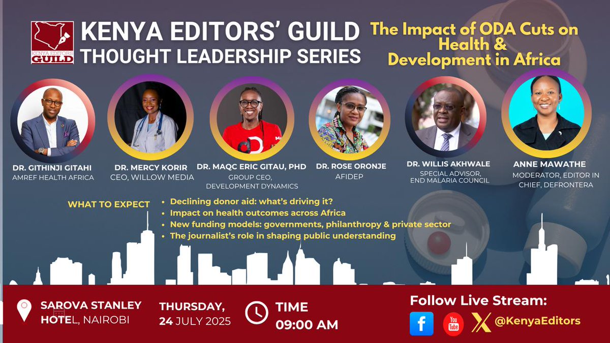 The thought leadership session is underway at the Stanley hotel, Nairobi.
Follow the live proceedings on; 🔴YouTube via 🔗youtube.com/live/yxKToVig5…

🔵Facebook via 🔗facebook.com/share/v/1AAVNZ…

#KEGThoughtLeadership
#ODAcutsImpact

<a href="/Amref_Kenya/">Amref Health Africa in Kenya</a> <a href="/WillowHealthKe/">Willow Health Media</a> <a href="/Afidep/">AFIDEP</a>