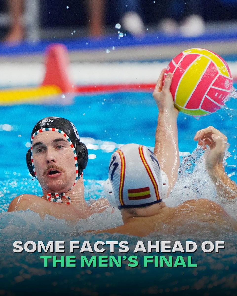 WorldAquatics's tweet image. Finals. Facts. Fire! 🔥
Before Spain 🇪🇸 and Hungary 🇭🇺 battle for gold, here are 4 things you need to know!
#AQUASingapore25 #WaterPolo