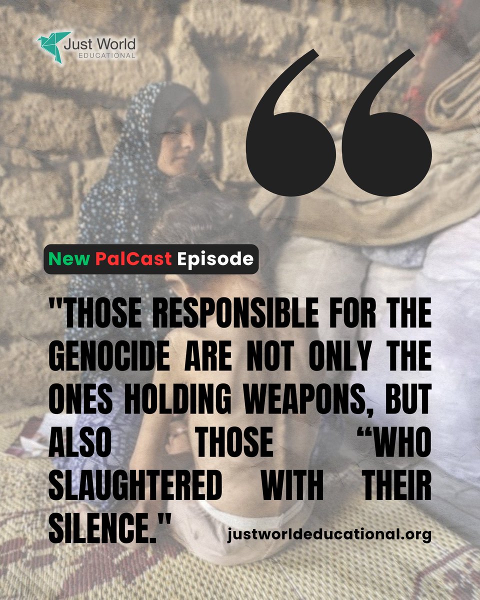 JustWorldEd's tweet image. New PalCast episode: They Are Deliberately Starving Us
Journalist @Ahmed_A1Najjar reports from Gaza on famine as a weapon of war.
Apple: podcasts.apple.com/us/podcast/pal…
Spotify: open.spotify.com/episode/3bzCVs…
#GazaStarving #GazaGenocide