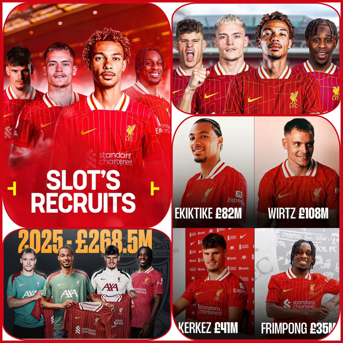 LFCRed25's tweet image. Morning Reds, what a transfer window weβre having π
β’ πππππππ π
πππππππ π³π± 24 years old
β’ π
ππππππ πππππ π©πͺ 22 years old
β’ πππππ ππππππ ππΊ 21 years old
β’ ππππ πππππππ π«π· 23 years old
The future is looking bright ππ«π΄ #LFC