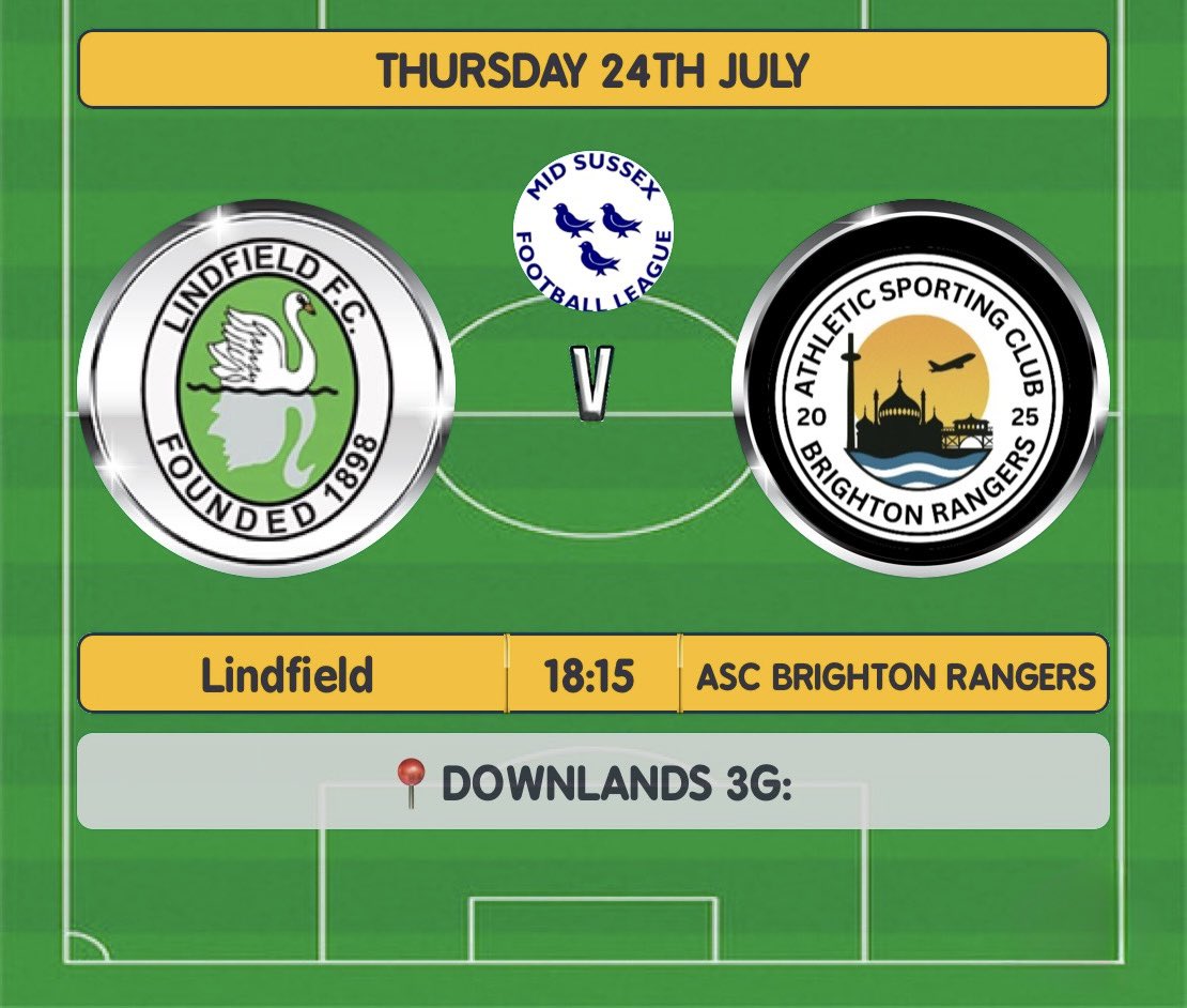 Lindfield FC (@lindfield_fc) on Twitter photo 💥GAME DAY! 💥
Lindfield kick off pre-season tonight against the newly formed <a href="/OfficialASCBR/">ASC Brighton Rangers⚫️⚪️</a> 💚⚽
Buzzing to get back on the pitch and test ourselves against a strong opposition
⏰ 18:15
📍Downlands 3G
📣 Sponsorship available
#PreSeason #Lindfield #HaywardsHeath #BurgessHill 💥GAME DAY! 💥
Lindfield kick off pre-season tonight against the newly formed <a href="/OfficialASCBR/">ASC Brighton Rangers⚫️⚪️</a> 💚⚽
Buzzing to get back on the pitch and test ourselves against a strong opposition
⏰ 18:15
📍Downlands 3G
📣 Sponsorship available
#PreSeason #Lindfield #HaywardsHeath #BurgessHill