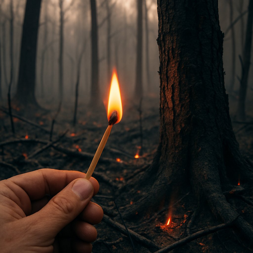 जला हुआ जंगल छुपकर रोता रहा क्योंकि, 
लकड़ी उसी की थी उस माचिस की तीली में..🥺