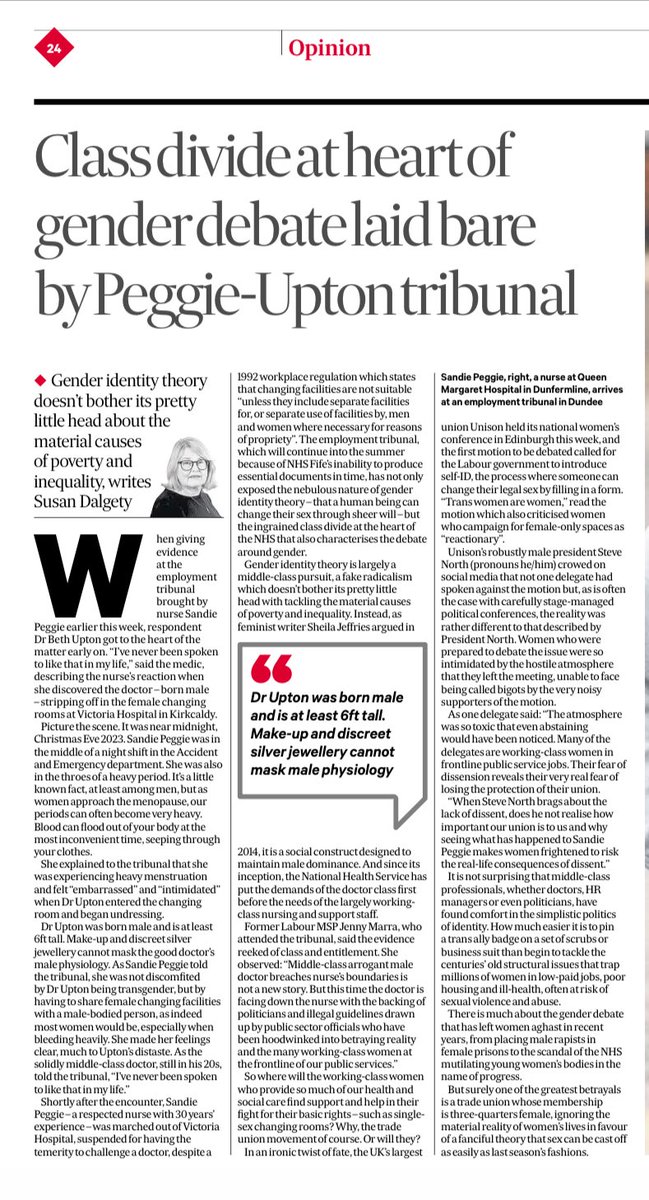 <a href="/jk_rowling/">J.K. Rowling</a> <a href="/Dis_Critic/">WheeshtCraft</a> You’re exactly right about class, status and gender identity cult, which Sandie Peggie’s case has laid bare to chilling effect.