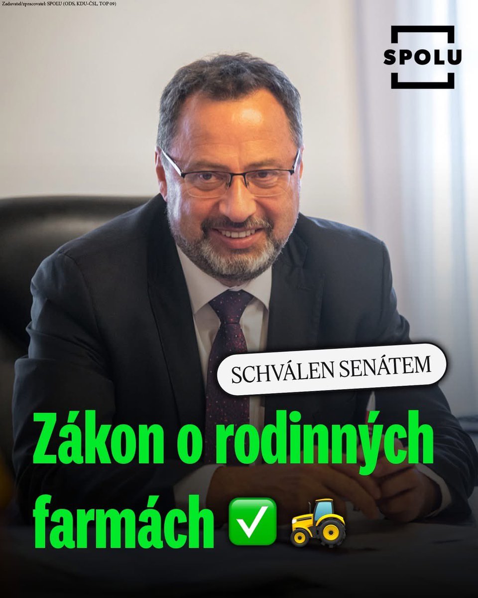 MichKucera's tweet image. Mám pro Vás skvělou zprávu - senátoři schválili návrh zákona o rodinných farmách, o který jsem se dlouho zasazoval. 💚👍
Proč mi na tom záleží? Protože rodinné farmy tvoří přes 80 % světové produkce potravin. A právě od nich často pochází zdravější, pestřejší a kvalitnější…